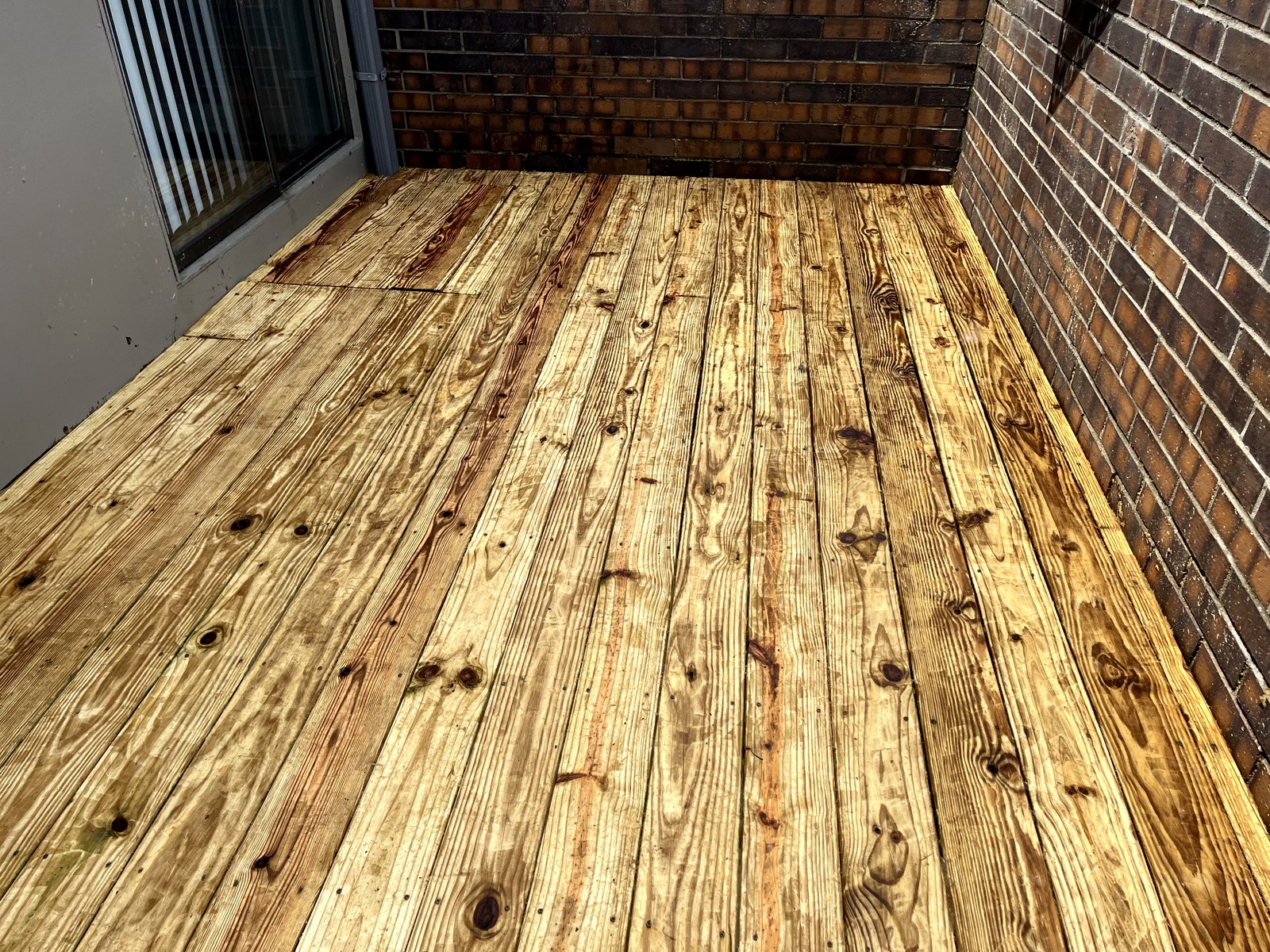 Sanded deck ready for stain