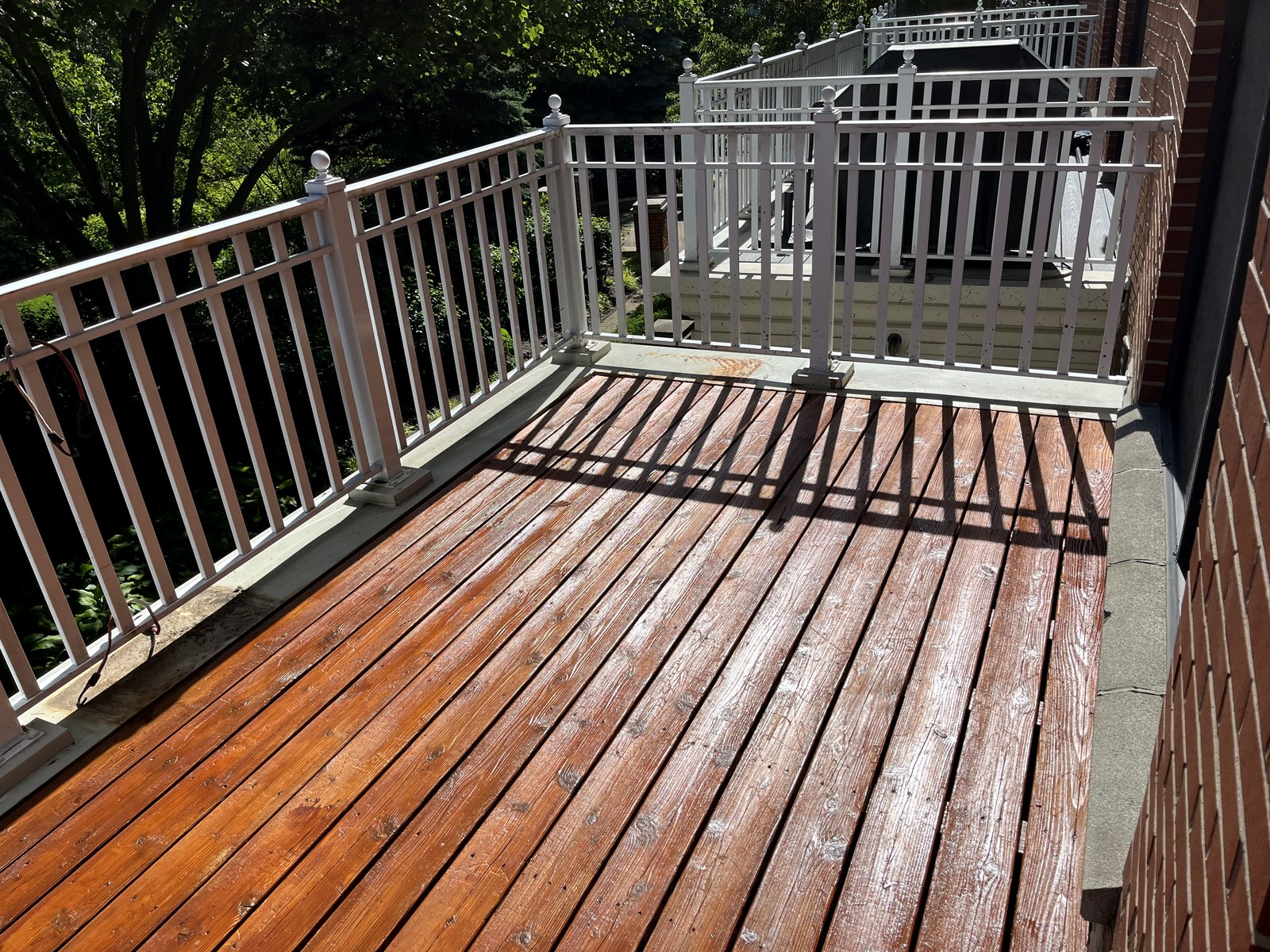 Stained balcony deck