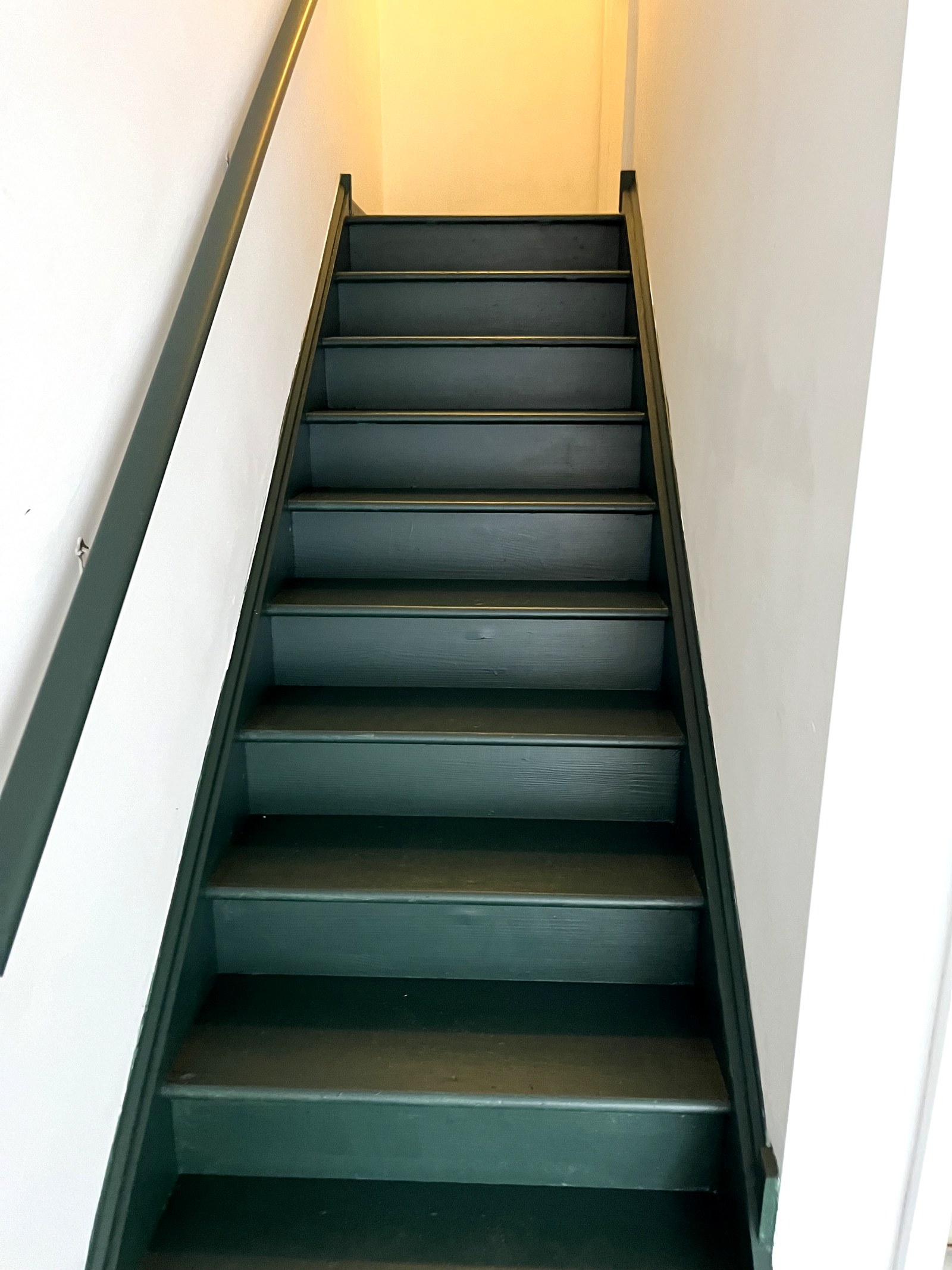 Painted green staircase