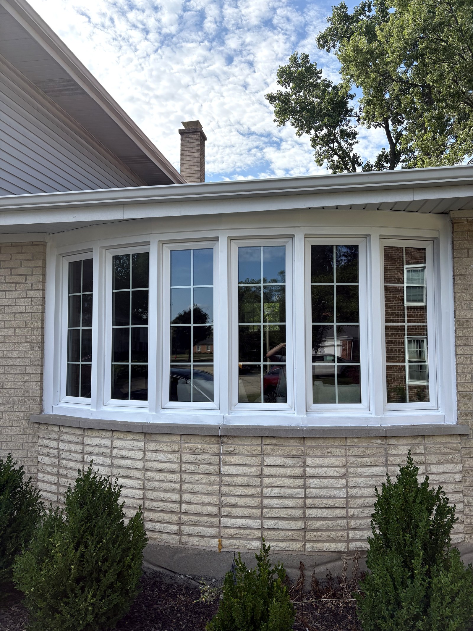 Painted bay window angled